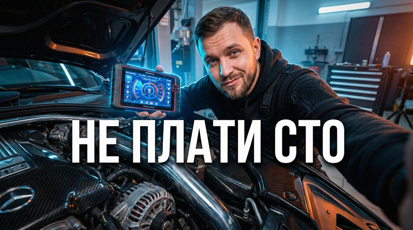 Автомобильный диагностический сканер подключенный к разъему автомобиля