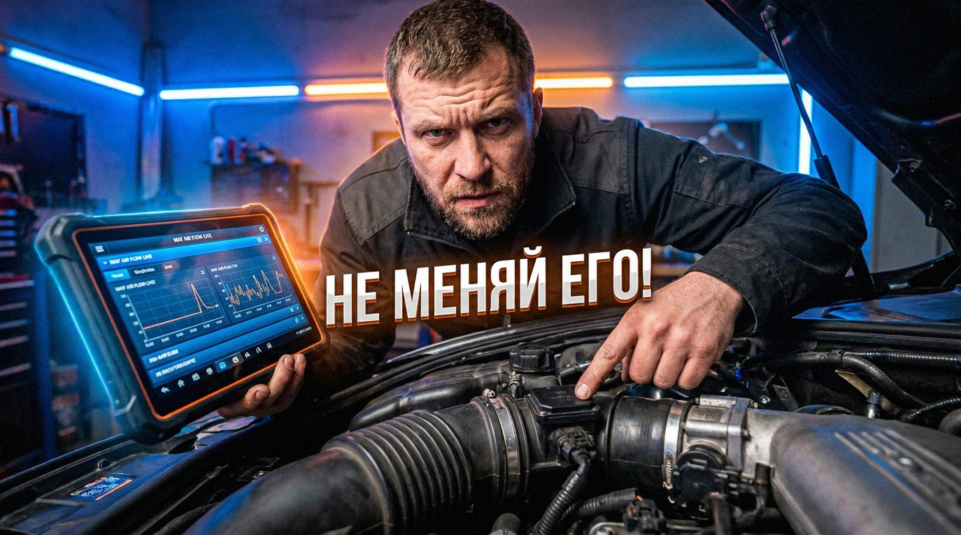 Диагностика датчика массового расхода воздуха (ДМРВ) с помощью диагностического сканера