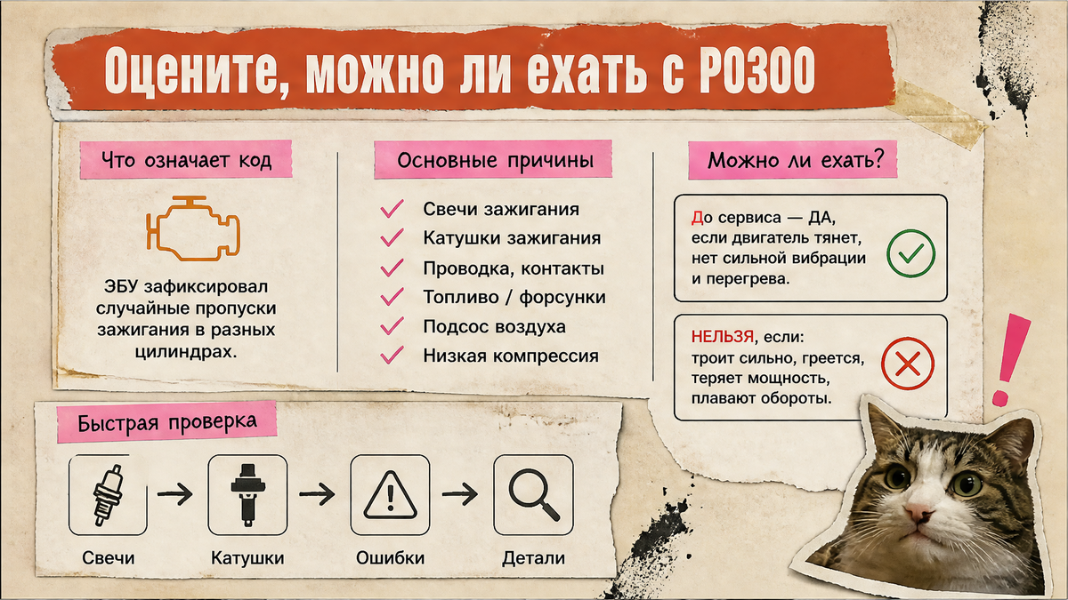 Схема workflow / шаги: Оцените, можно ли ехать с P0300